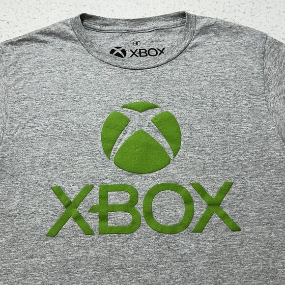 XBOX Men's Small Short Sleeve Graphic T Shirt Gray + Green Logo Ripple Junction - Picture 2 of 10